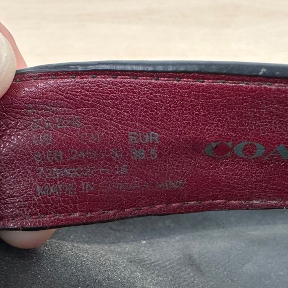 Coach Black Leather Wedge Thong Sandals Platform Flip Flops Women's 8 - Picture 7 of 8